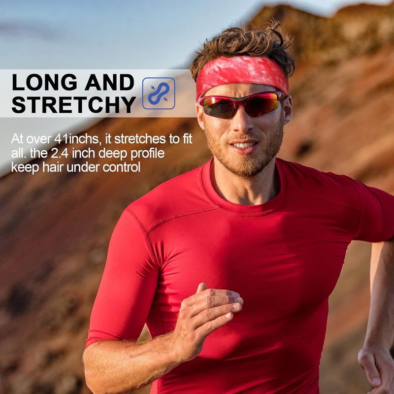 Jutom 4 Pieces Tie Headbands for Men Women Sports Bandana Hair Band Camo Headbands Elastic Sweat Wicking Karate Adjustable Non Slip Hairband for Yoga Workout Running - Image 4